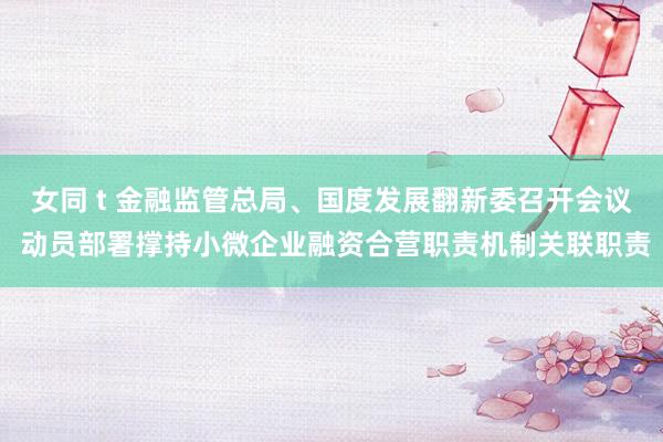 女同 t 金融监管总局、国度发展翻新委召开会议 动员部署撑持小微企业融资合营职责机制关联职责