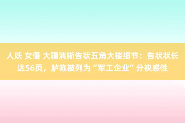 人妖 女優 大疆清晰告状五角大楼细节：告状状长达56页，胪陈被列为“军工企业”分袂感性