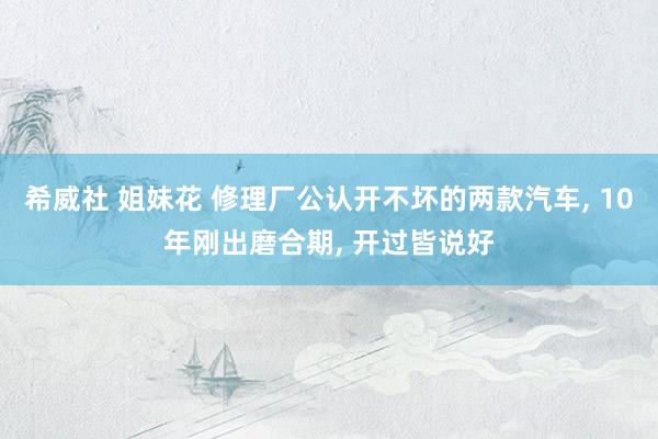 希威社 姐妹花 修理厂公认开不坏的两款汽车， 10年刚出磨合期， 开过皆说好