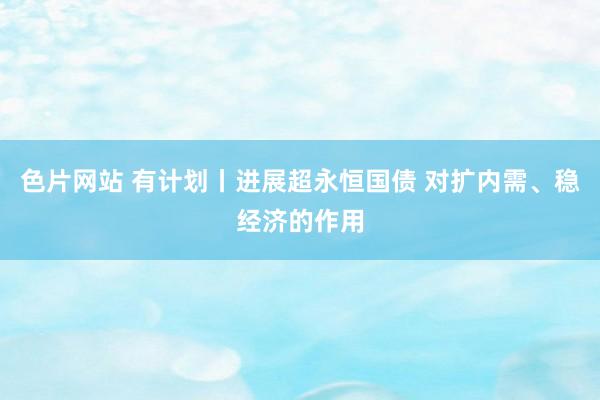色片网站 有计划丨进展超永恒国债 对扩内需、稳经济的作用