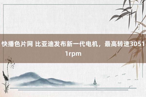 快播色片网 比亚迪发布新一代电机，最高转速30511rpm