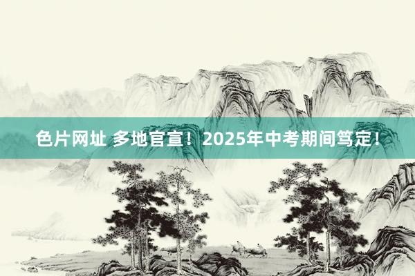 色片网址 多地官宣！2025年中考期间笃定！