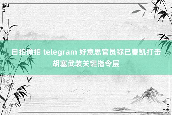 自拍偷拍 telegram 好意思官员称已奏凯打击胡塞武装关键指令层