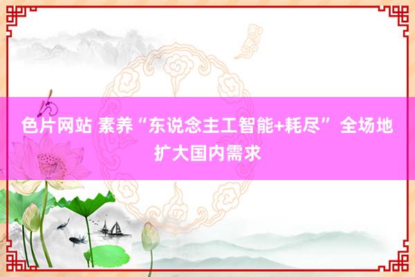 色片网站 素养“东说念主工智能+耗尽” 全场地扩大国内需求