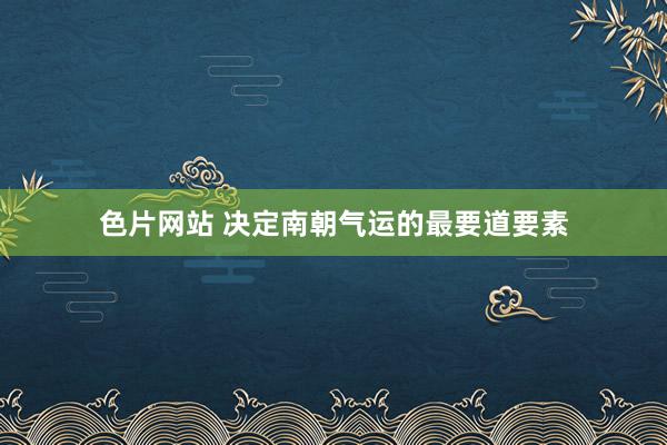 色片网站 决定南朝气运的最要道要素