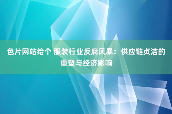 色片网站给个 服装行业反腐风暴：供应链贞洁的重塑与经济影响