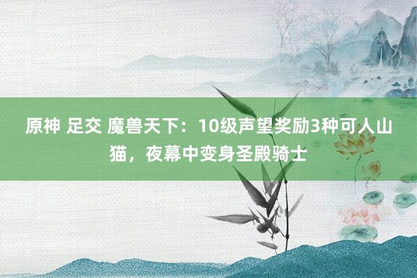 原神 足交 魔兽天下：10级声望奖励3种可人山猫，夜幕中变身圣殿骑士