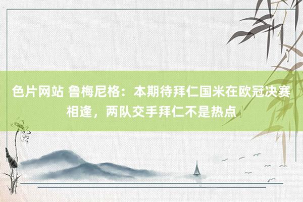 色片网站 鲁梅尼格：本期待拜仁国米在欧冠决赛相逢，两队交手拜仁不是热点