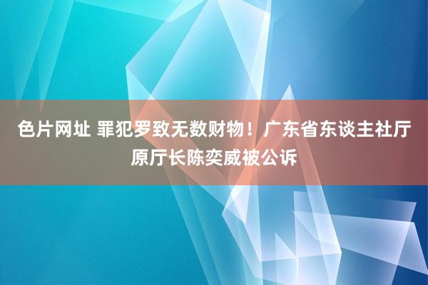 色片网址 罪犯罗致无数财物！广东省东谈主社厅原厅长陈奕威被公诉