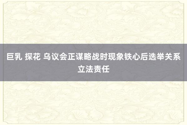 巨乳 探花 乌议会正谋略战时现象铁心后选举关系立法责任