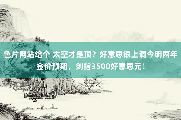 色片网站给个 太空才是顶？好意思银上调今明两年金价预期，剑指3500好意思元！