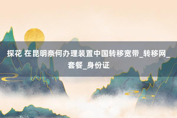 探花 在昆明奈何办理装置中国转移宽带_转移网_套餐_身份证