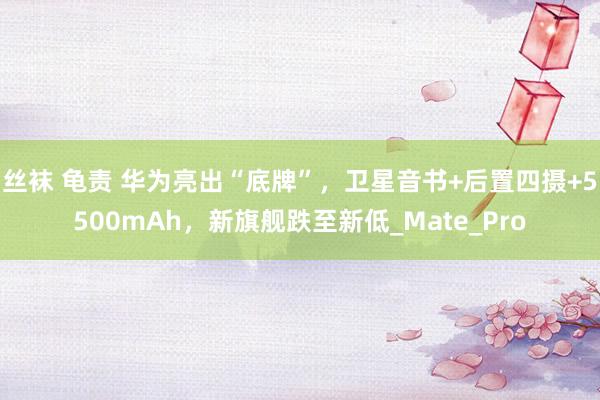 丝袜 龟责 华为亮出“底牌”，卫星音书+后置四摄+5500mAh，新旗舰跌至新低_Mate_Pro