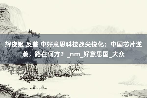 辉夜姬 反差 中好意思科技战尖锐化：中国芯片逆袭，路在何方？_nm_好意思国_大众