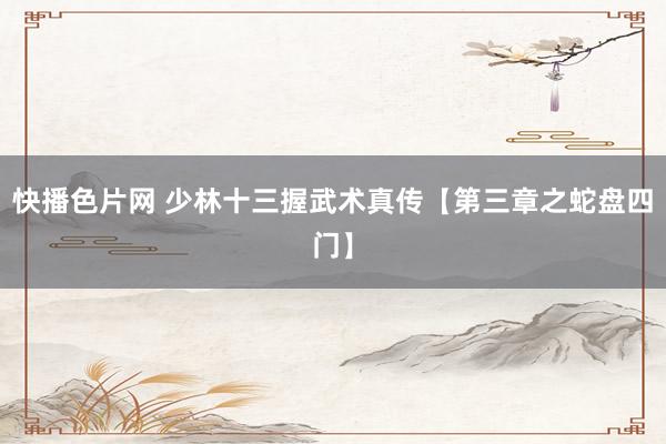 快播色片网 少林十三握武术真传【第三章之蛇盘四门】