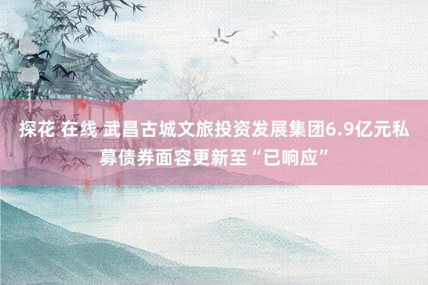 探花 在线 武昌古城文旅投资发展集团6.9亿元私募债券面容更新至“已响应”