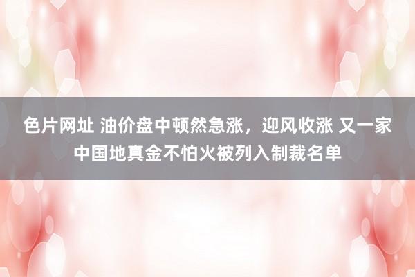 色片网址 油价盘中顿然急涨，迎风收涨 又一家中国地真金不怕火被列入制裁名单