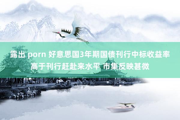 露出 porn 好意思国3年期国债刊行中标收益率高于刊行赶赴来水平 市集反映甚微