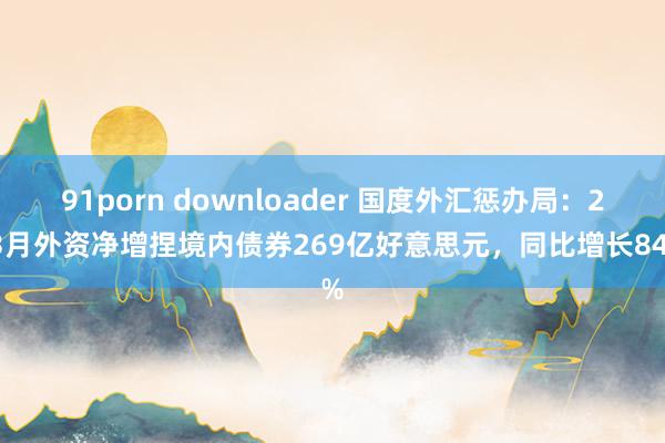 91porn downloader 国度外汇惩办局：2-3月外资净增捏境内债券269亿好意思元，同比增长84%