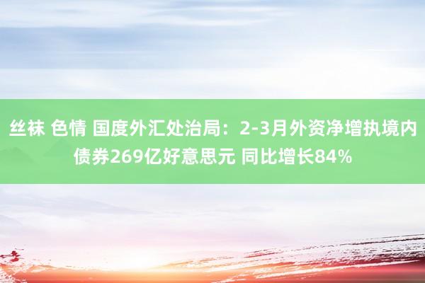 丝袜 色情 国度外汇处治局：2-3月外资净增执境内债券269亿好意思元 同比增长84%