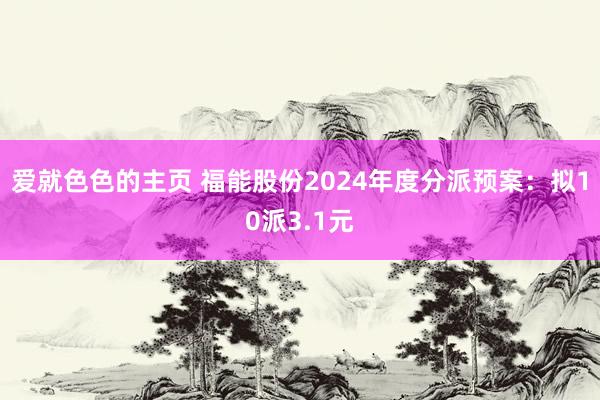 爱就色色的主页 福能股份2024年度分派预案：拟10派3.1元