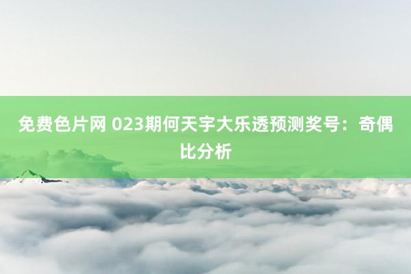 免费色片网 023期何天宇大乐透预测奖号：奇偶比分析