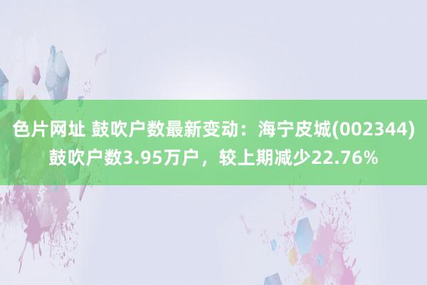 色片网址 鼓吹户数最新变动：海宁皮城(002344)鼓吹户数3.95万户，较上期减少22.76%