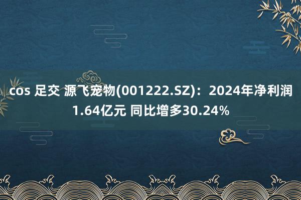 cos 足交 源飞宠物(001222.SZ)：2024年净利润1.64亿元 同比增多30.24%